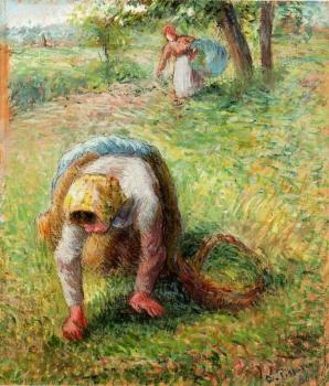 卡米耶 畢沙羅 Peasants Gathering Grass